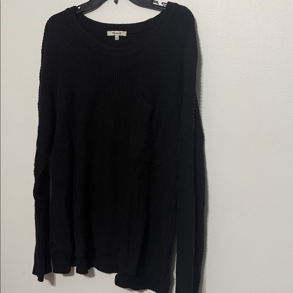 Madewell Black Crew Neck Basic Classic Sweater - image 2